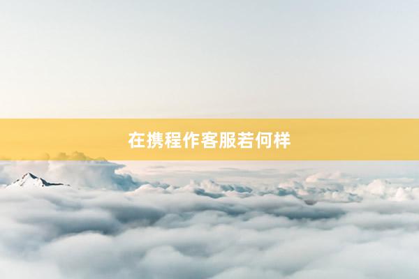 在携程作客服若何样