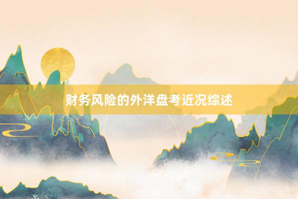 财务风险的外洋盘考近况综述